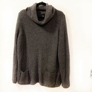 Long Tall Sally Tunic Sweater Cowl Neck Dark Gray